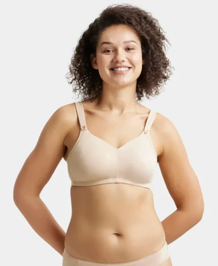 Light Skin Non Padded Soft Touch Microfiber Elastane Stretch Full Coverage Minimizer Bra