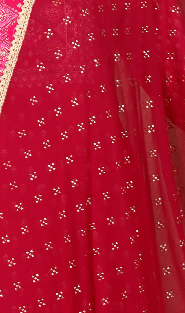 Maroon Chiffon Printed Dupatta - Image 3