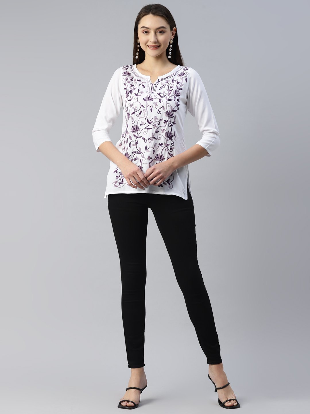 Jannat Kashmiri White Kurti - Image 5