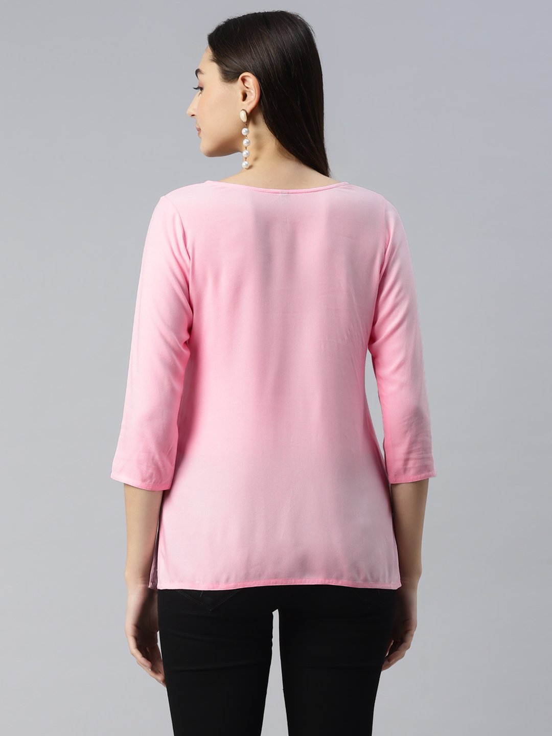 Aliyna Kashmiri Pink Kurti - Image 6