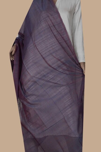 Twin Shaded Purple Handwoven Cotton Dupatta