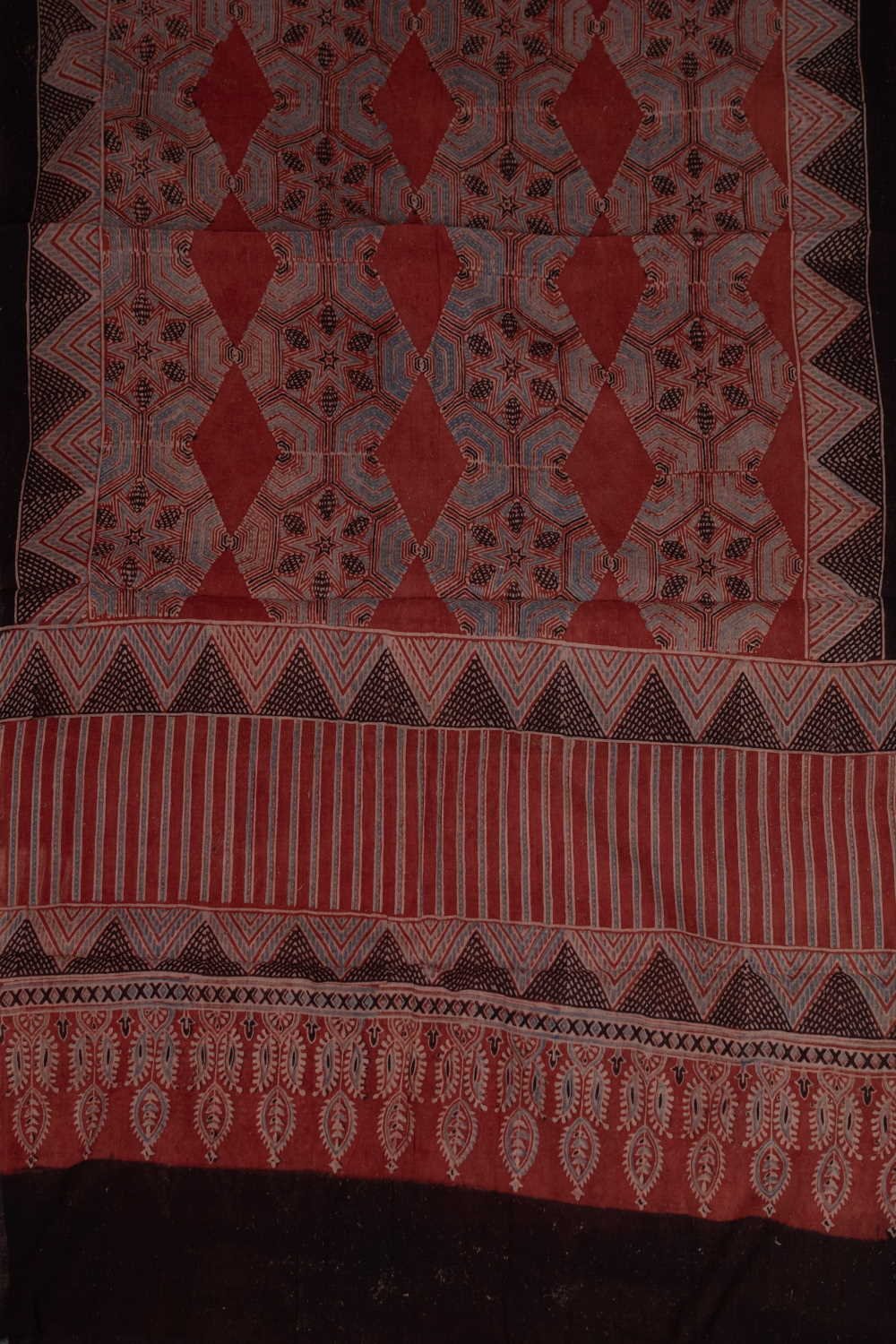 Maroon Ajrak Mul Cotton Dupatta - Image 3