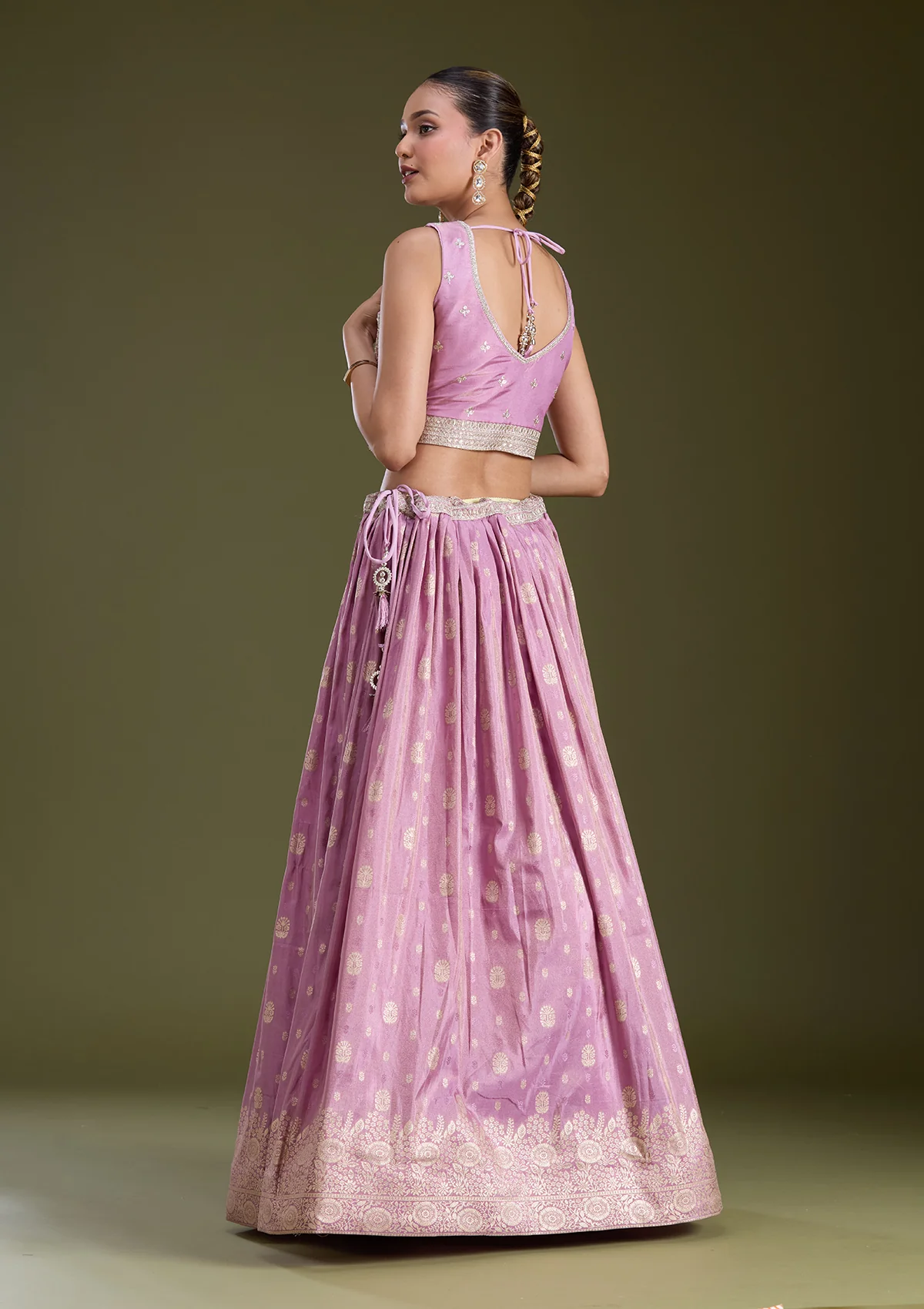 Sequins Banarasi Readymade Lehenga - Image 9