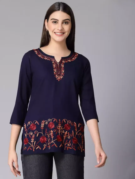 Hiba Blue Short Kurti