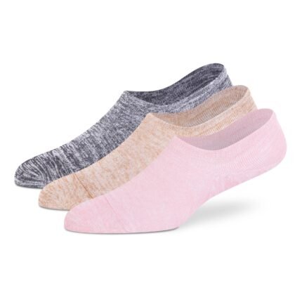 Baby Pink Beige Grey No-Show Socks - Women (Pack of 3)