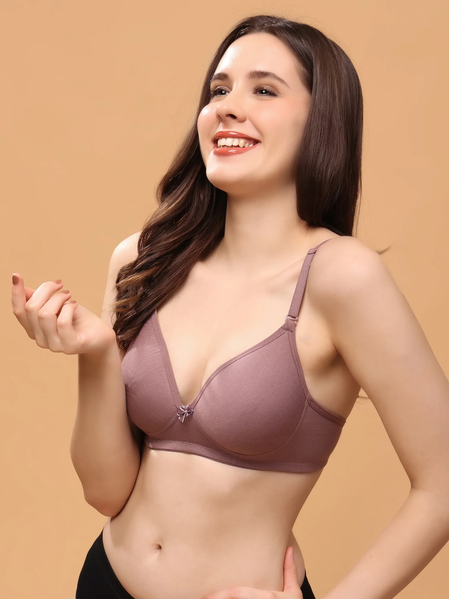 Wood Non-Wired Medium Coverage Convertible-Straps T-Shirt Bra - Image 6