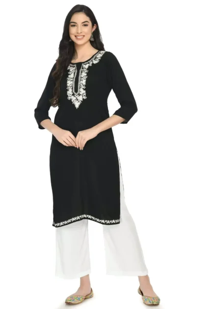 Black Zari Work Kashmiri Kurti