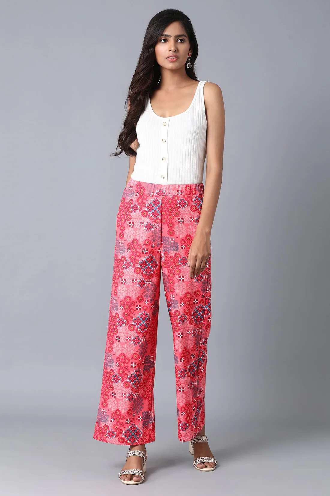 Red Loose Fit Palazzo - Image 6