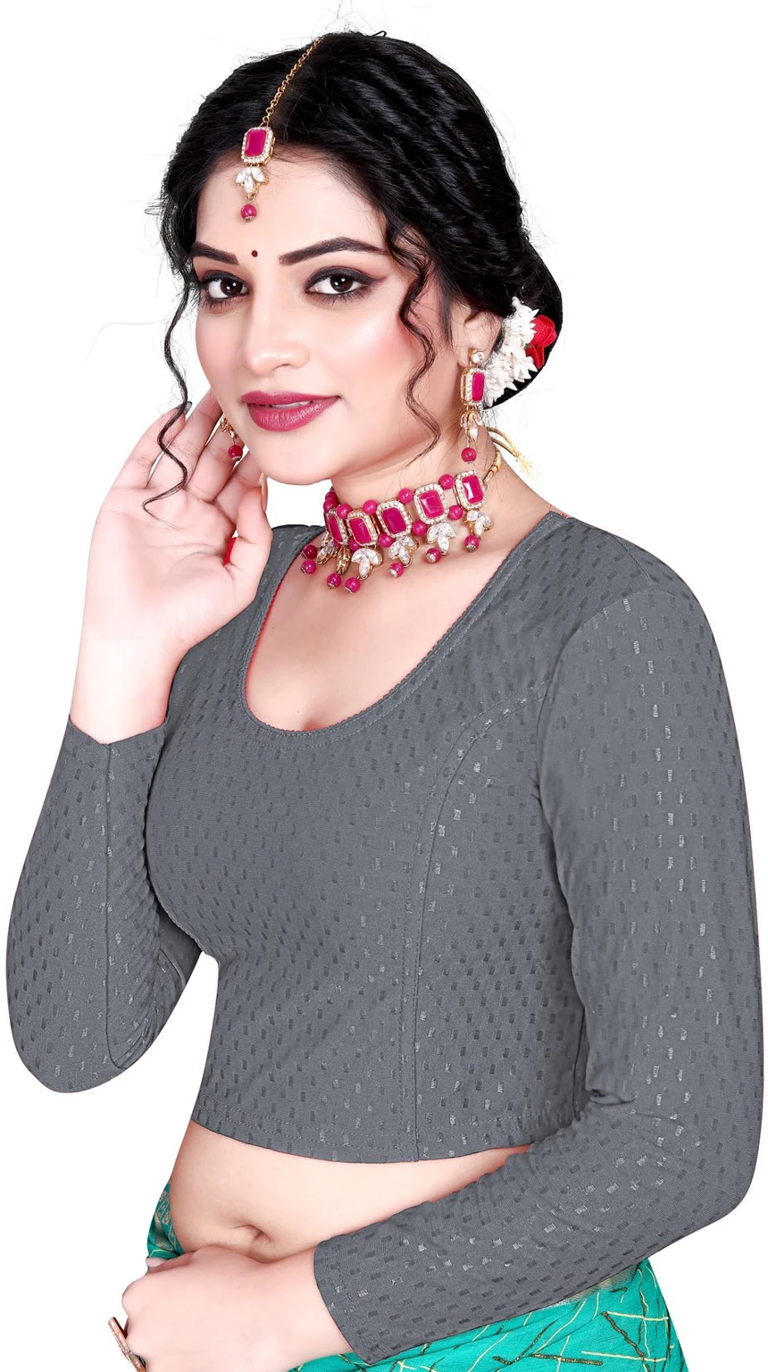 Full Sleeve Round Neck Women Blouse - Image 2