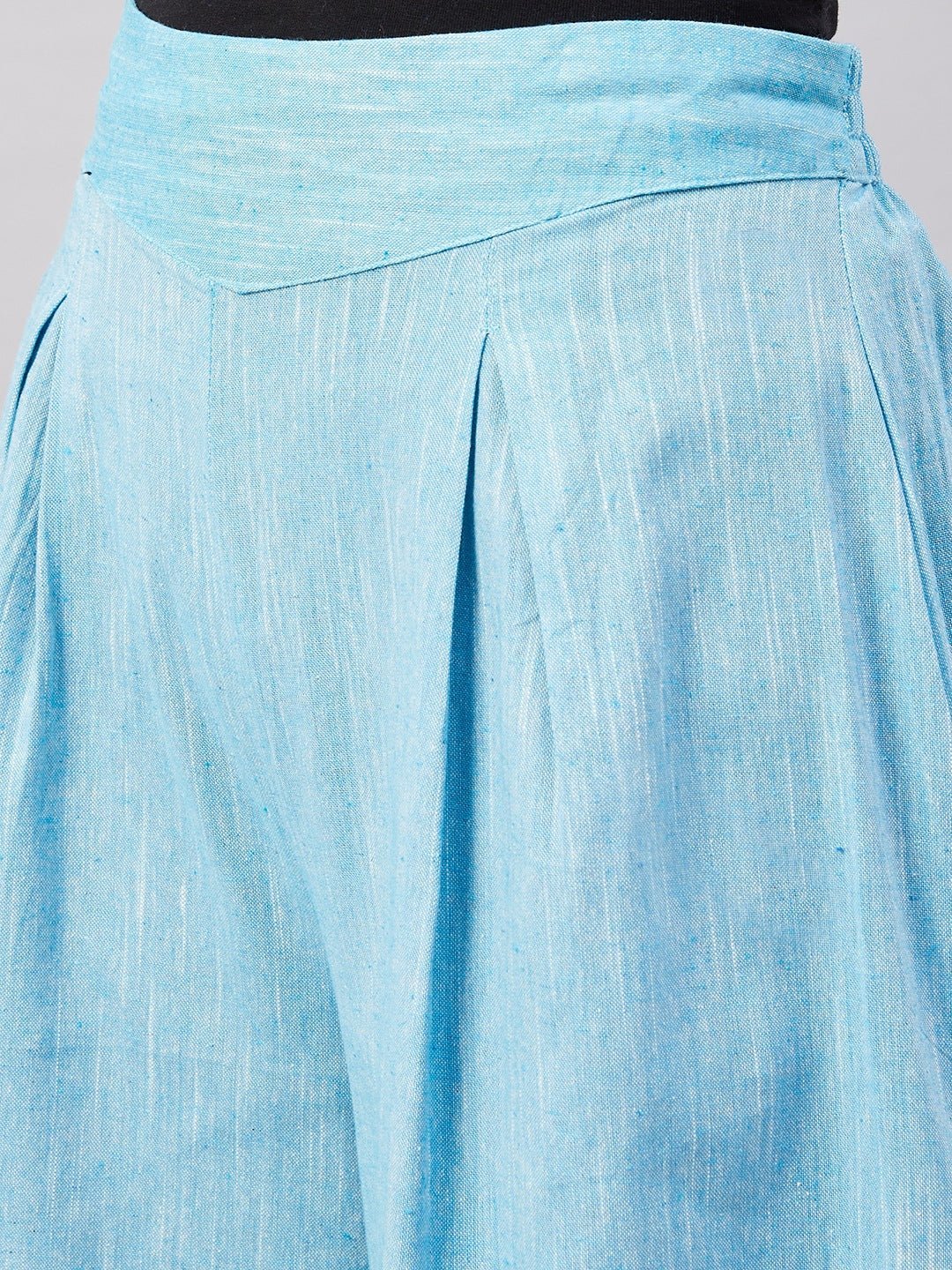 Casual Smart Skyblue Handloom Palazzo - Image 7