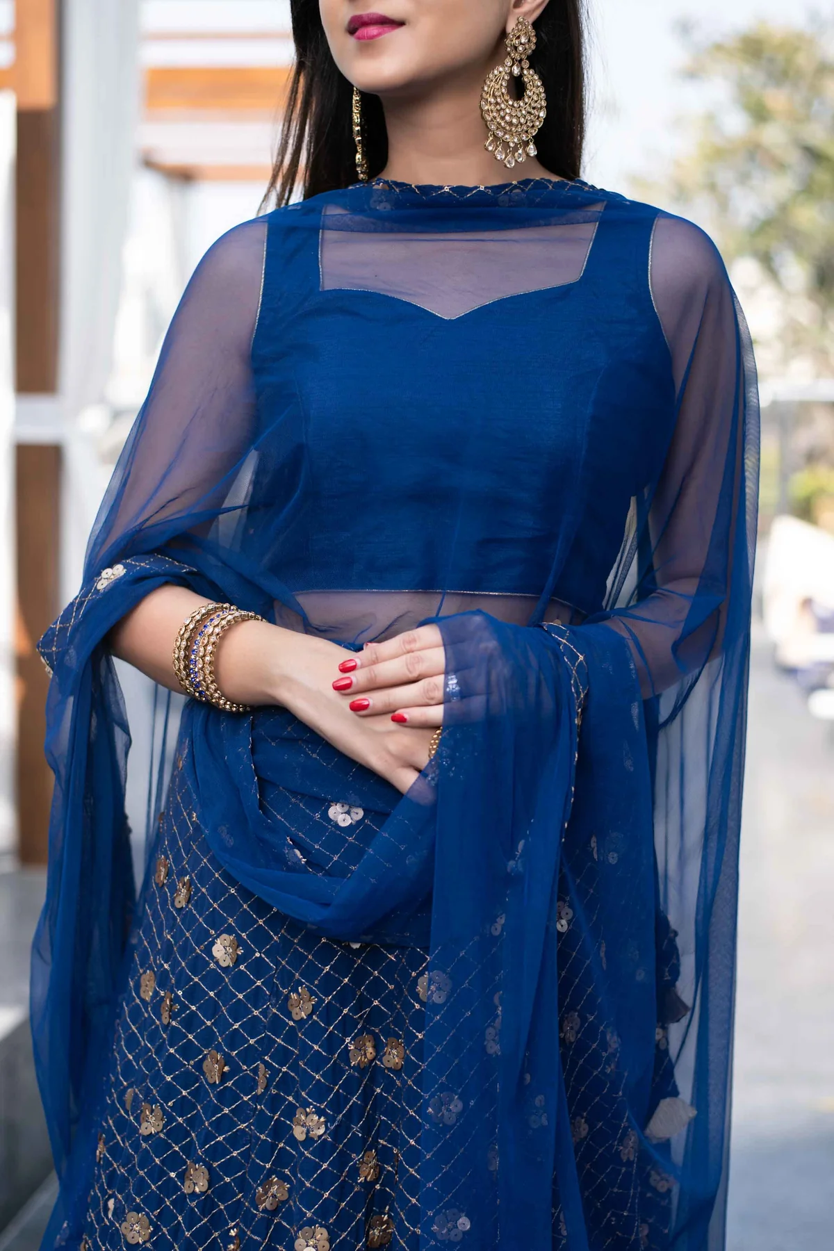 Blue Lehenga - Image 6