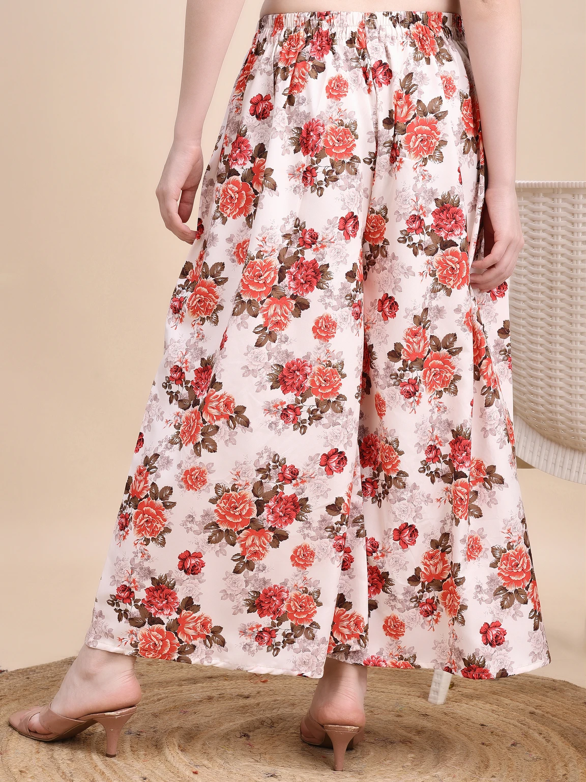 Women Flared Multicolor Viscose Rayon Palazzos - Image 2