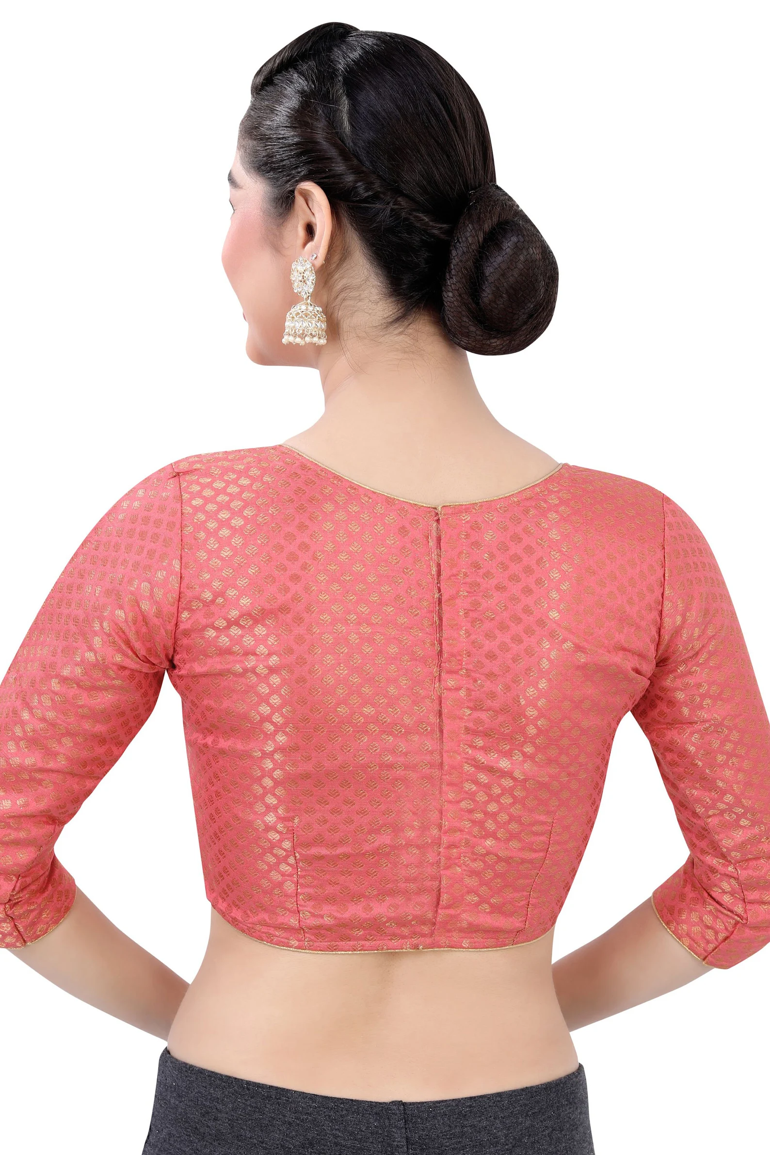 Long Sleeves Women's Brocade Blouse for partywear sarees. - Image 2