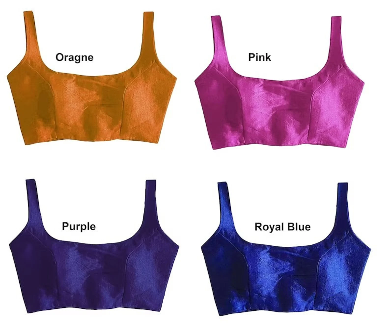 Handmade Saree Blouse, Sleeveless Poly Dupion Silk Blouse, Skirt Tunic Top - Image 4