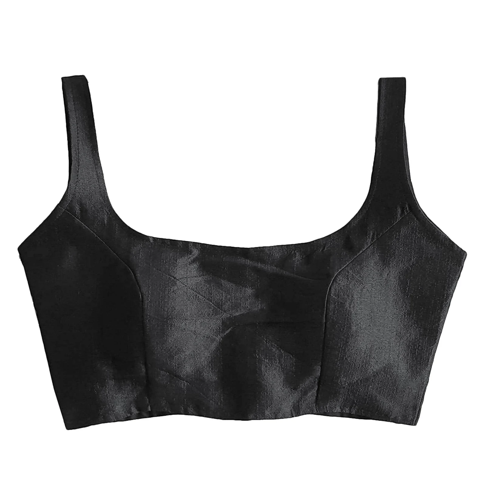 Handmade Saree Blouse, Sleeveless Poly Dupion Silk Blouse, Skirt Tunic Top - Image 3