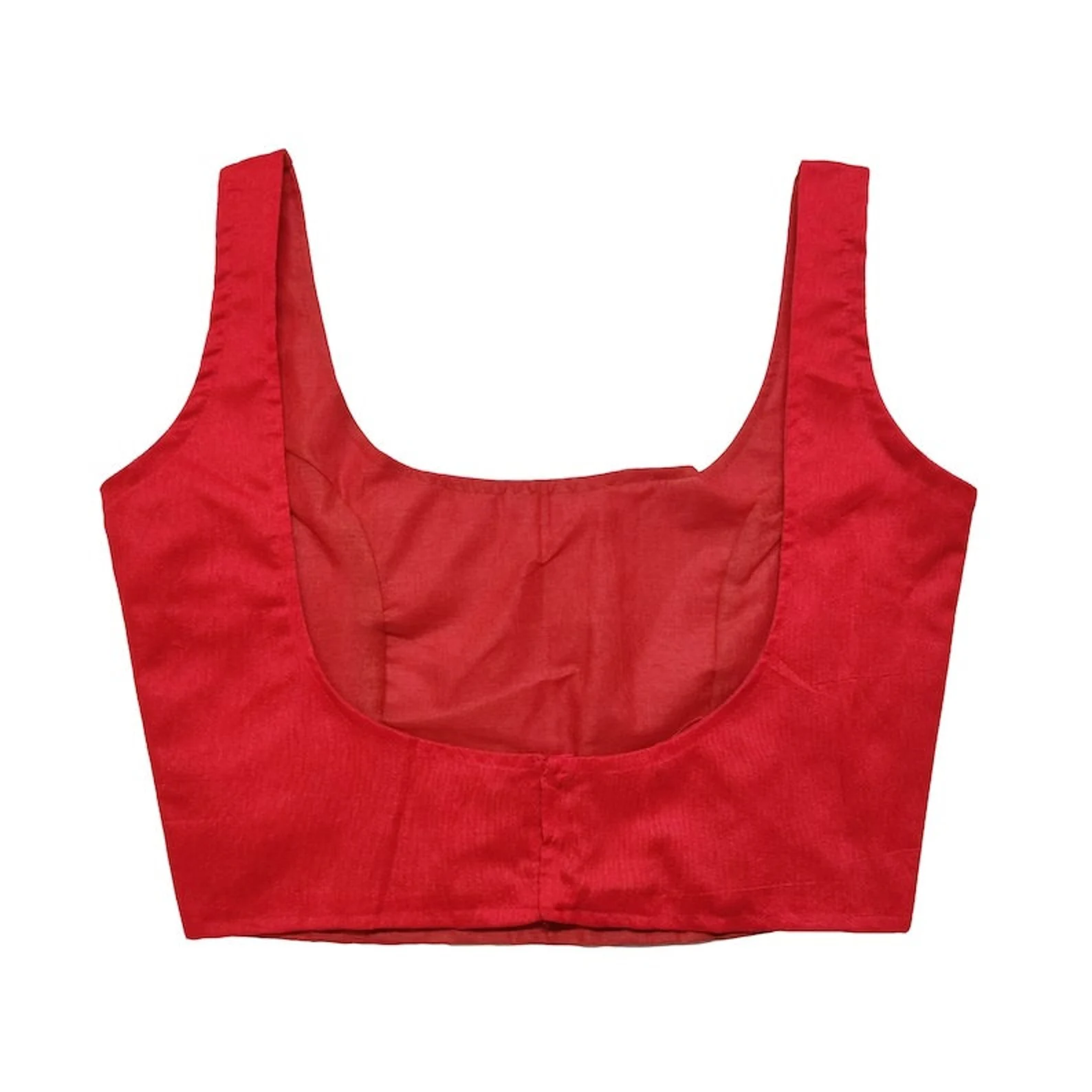 Handmade Saree Blouse, Sleeveless Poly Dupion Silk Blouse, Skirt Tunic Top - Image 2