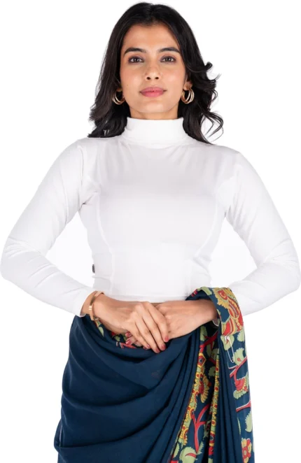 Full Sleeve Band collar Women Blouse