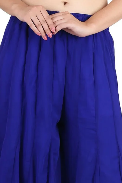 Women Flared Red Georgette Trousers