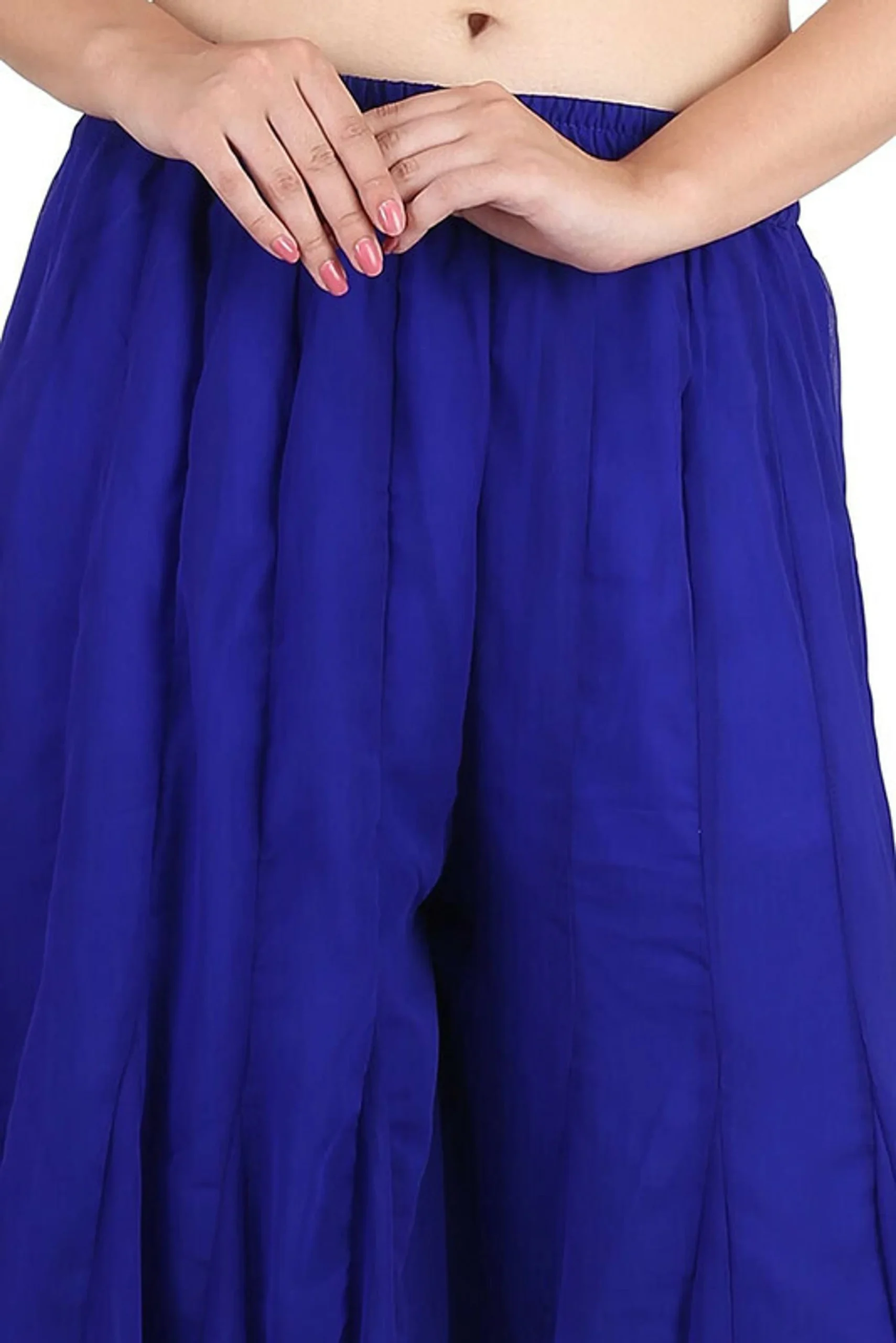 Flared Red Georgette Trousers - Image 13