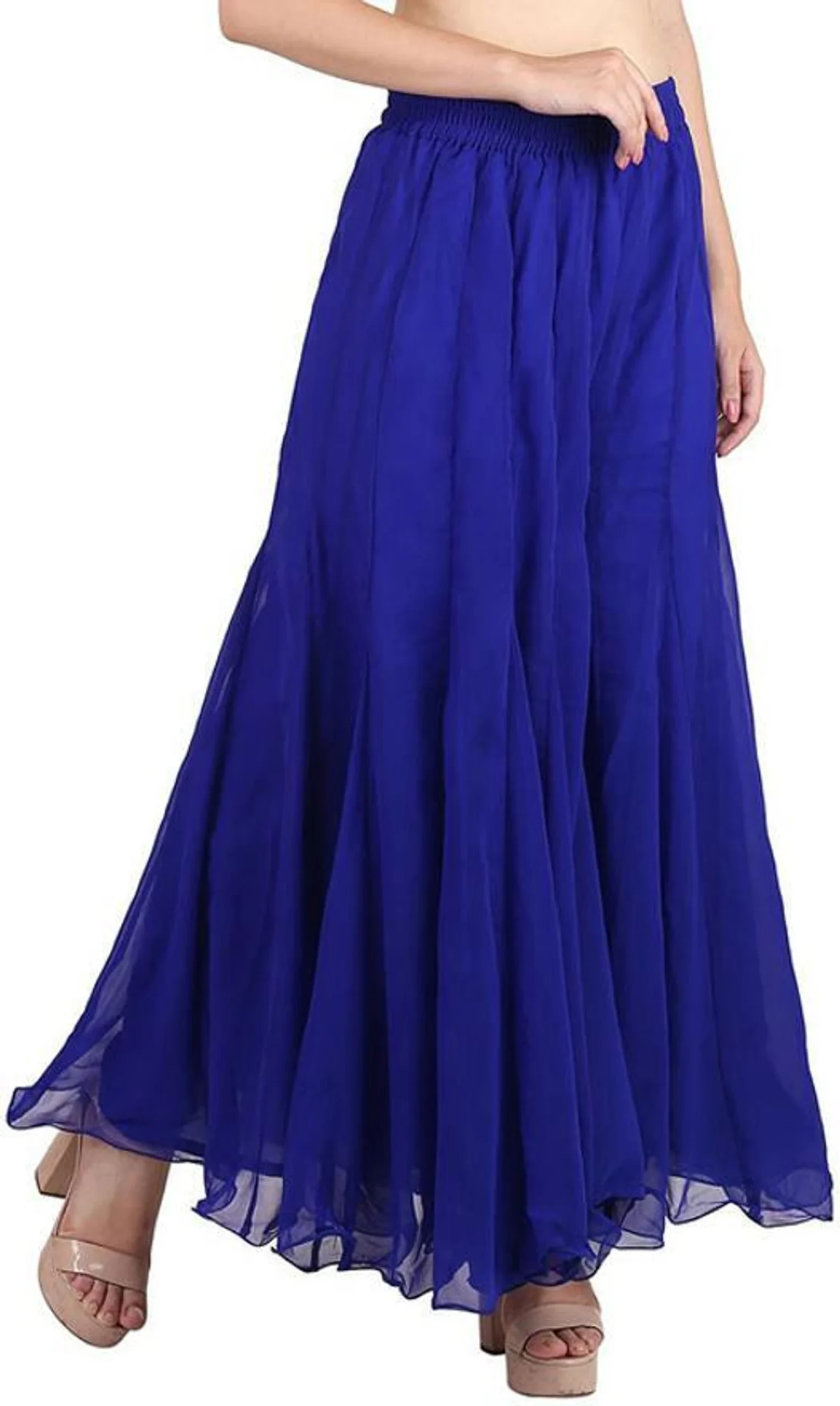 Flared Red Georgette Trousers - Image 15