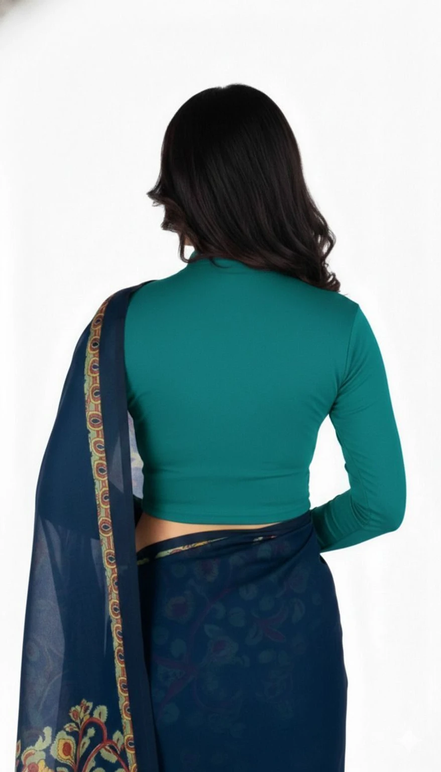 Full Sleeve Band collar Women Blouse - Image 2