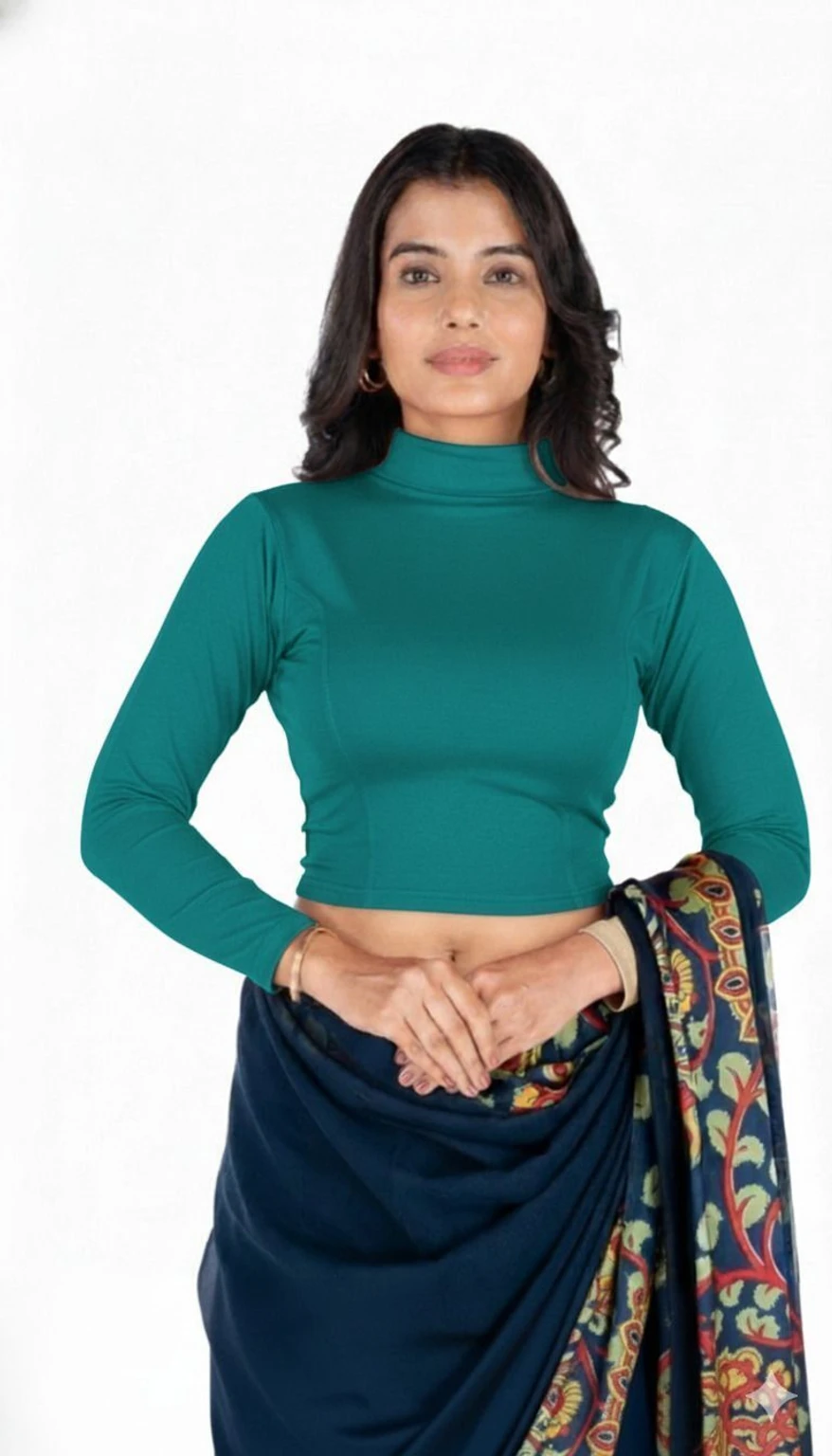 Full Sleeve Band collar Women Blouse