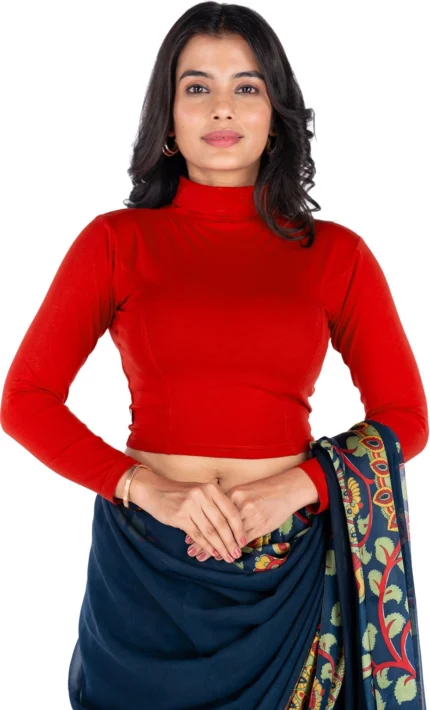 Full Sleeve Band collar Women Blouse