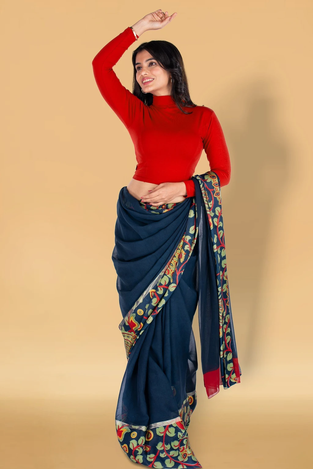 Full Sleeve Band collar Women Blouse - Image 4