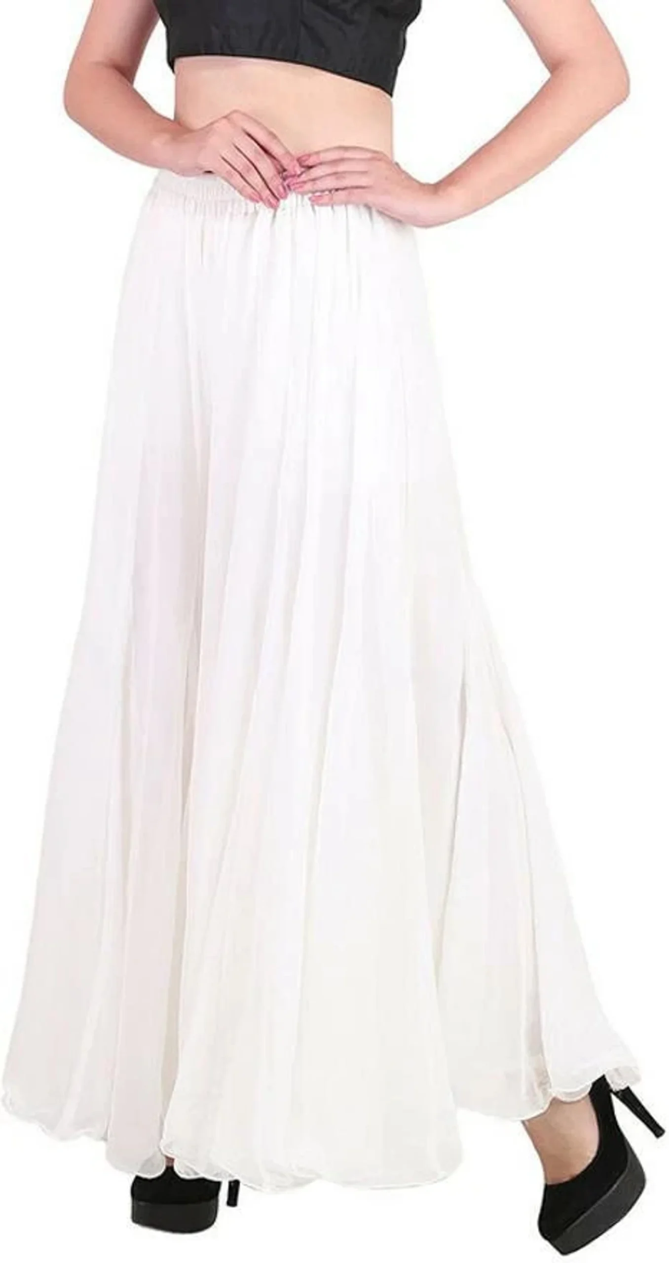 Flared Red Georgette Trousers - Image 3