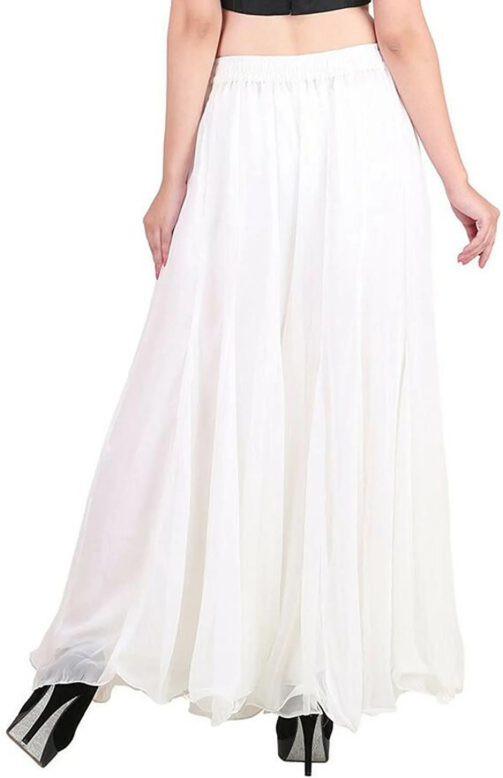 Flared Red Georgette Trousers - Image 4