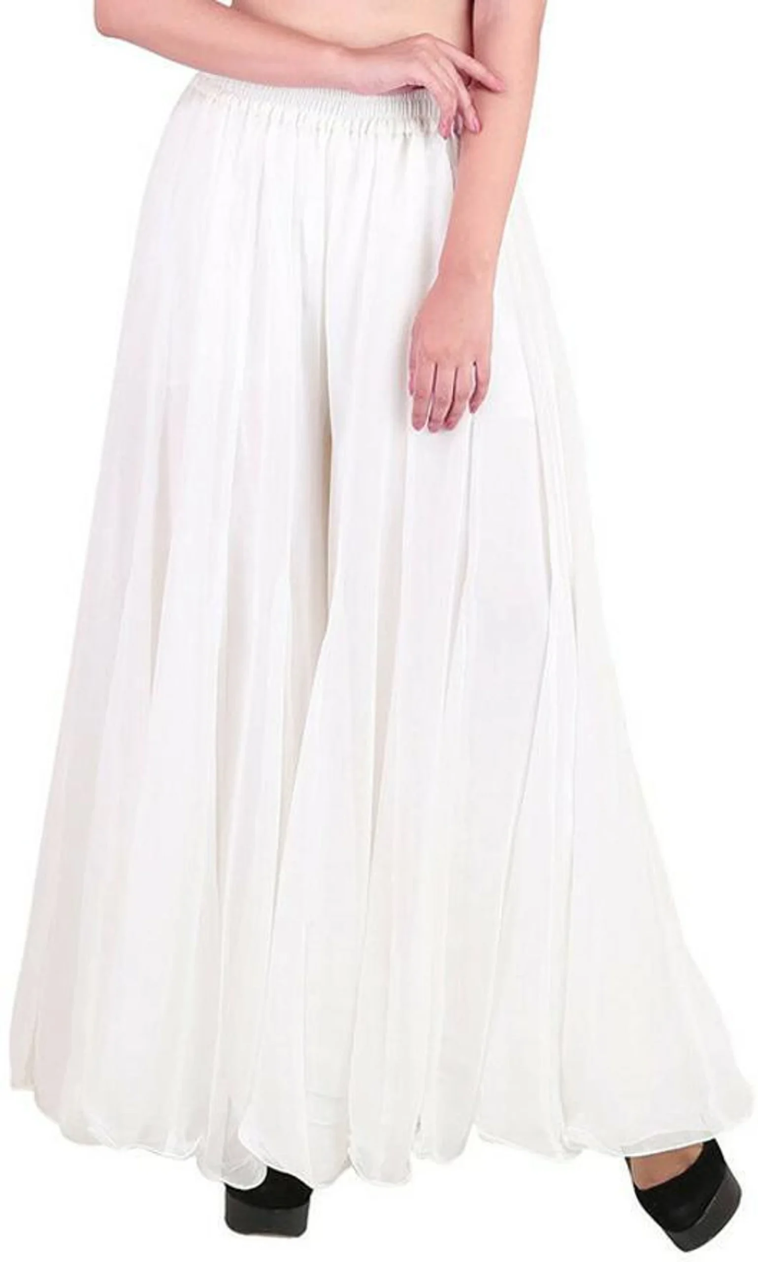 Flared Red Georgette Trousers - Image 6