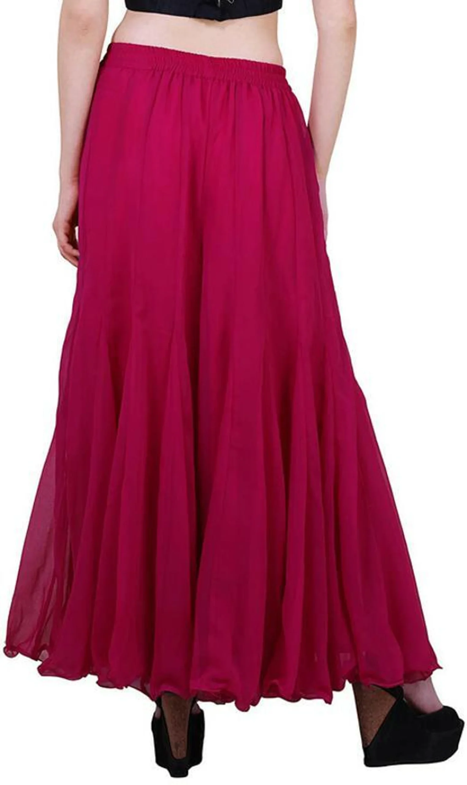 Flared Yellow Georgette Trousers - Image 6